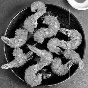 Golden fried prawns
