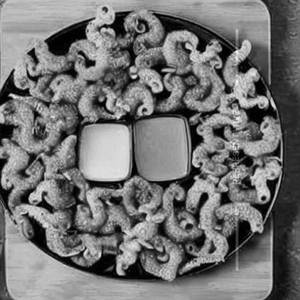 Golden fried squids
