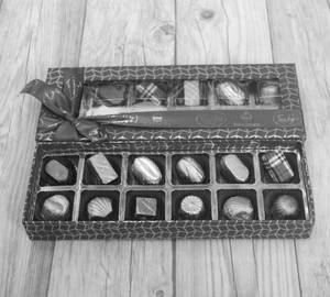 Hard Top Transparent 12 Cavity Box [ Assorted Chocolate ]