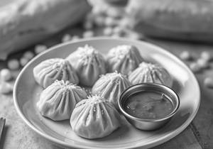 Corn and Cheese Steamed Momos (6 Pcs)