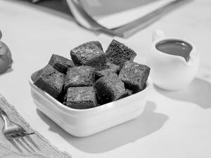 Fudgy Brownie Bites with Salted Caramel Sauce