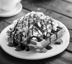 Almond Choco Fudge Butter Waffles