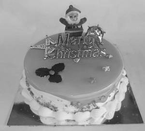 Butterscotch Cake With Christmas Decoration( 500 gm)