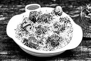 Mutton fry piece biryani