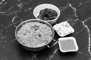 Plain Biriyani + 5 Pieces Paneer Machurian