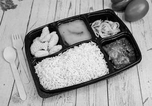 Steamed Rice With Fish Curry