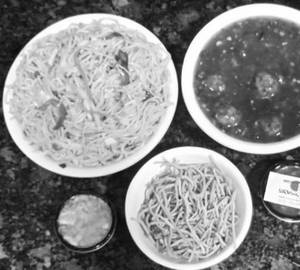 Veg Triple Manchurian Noodles
