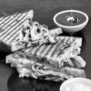 Mushroom Cheese Melted Sandwich