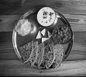 2 Paneer Paratha With Chole Sabji And Curd