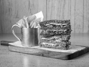 Smoke House Veg Club Sandwich In Grilled Whole Wheat