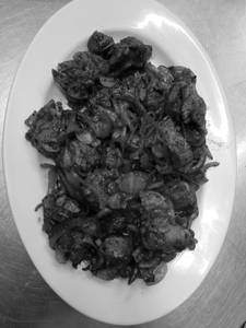 Mutton fried  with onion