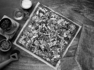 Mushroom,Parmesan Flat Bread
