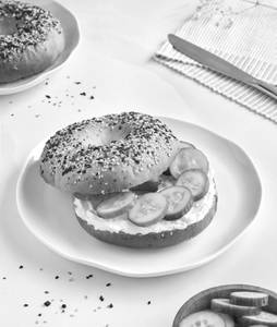English Cucumber & Cream Cheese Bagel