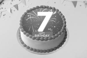 7th Birthday Photo Cake Half Kg [Eggless]