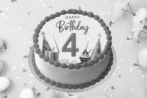 4th Birthday Photo Cake Half Kg [Eggless]