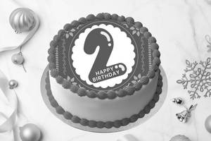 2nd Birthday Photo Cake Half Kg [Eggless]