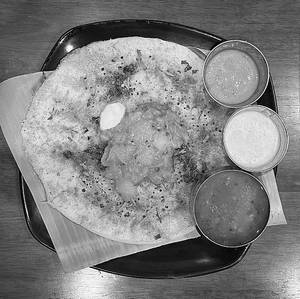 Open Butter Masala Dosa