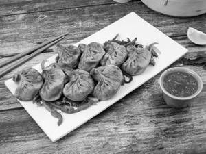 Pan Fried Basil Chicken Wheat Momos