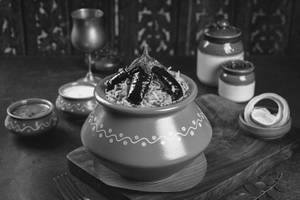 Guthi Vankai Curry With Bagara Rice