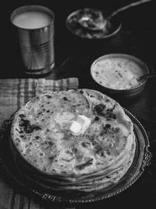 Amul Paneer Paratha 2 Pic With Lassi
