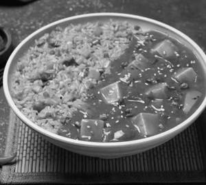 Fried Rice With Chilli Paneer Gravy
