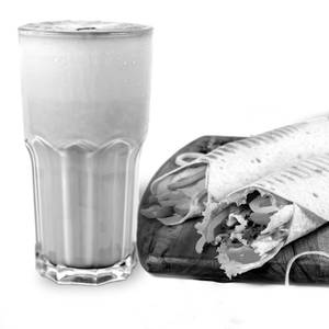 Cold Coffee With Spicy Egg Wrap