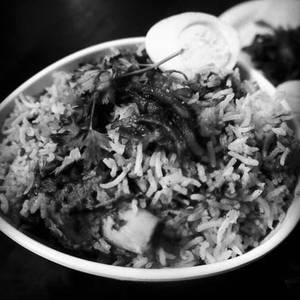 Mutton biryani with egg