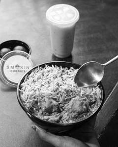 Paneer bhuna rice bowl meal