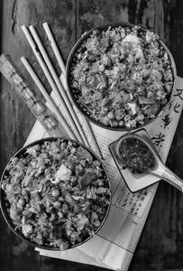 Schezwan beef fried rice