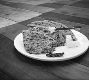 2 Paneer Paratha with Pickle and Chutney