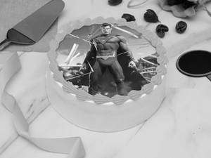 Superman Photo Theme Cake