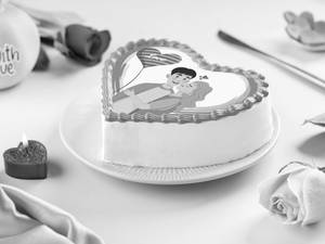 Unconditional love Heart Shape Photo Cake