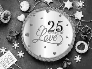 25 Years Of Love Photo Cake
