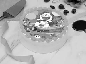 Doraemon Playing With Friends Photo cake