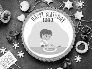 Happy Birthday Brother Photo Cake