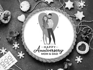 Happy Anniversary Mom & Dad Photo Cake