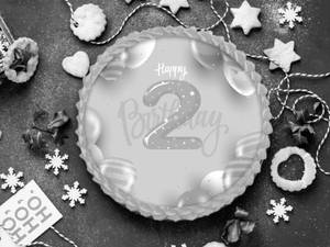 2nd Birthday Photo Cake