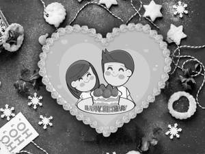 Happy Birthday Heart Shape Photo cake