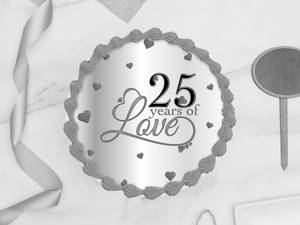 25 Years of Love Photo Cake