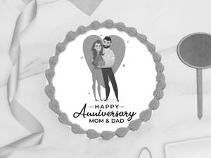 Happy Anniversary Mom & Dad Photo Cake