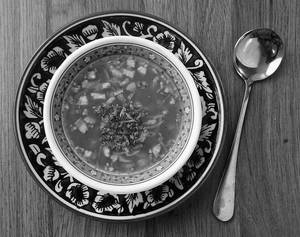 Chicken Brunt Garlic Soup