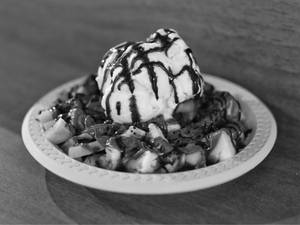 Fruits With Nutella, Chocolate And Whipped Cream