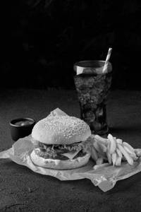 Veg Cheese Burger Combo With Fries & Cola