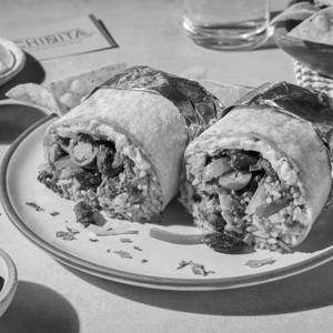 Vegan Sauteed Green Peppers & Onions Burrito