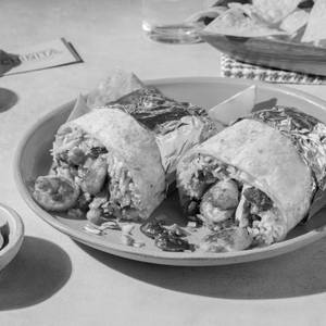 Pan-Seared Prawns Burrito