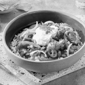 Sauteed Green Peppers & Onions Burrito Bowl