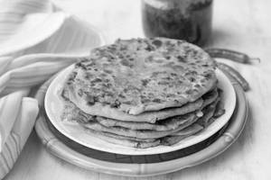 Aloo Paratha With Salad With  Butter