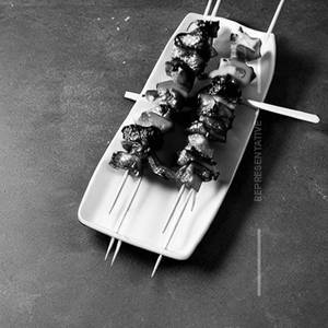 Black chicken skewer