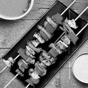 Sambal chicken skewers