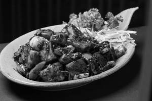 Silken Tofu With Basil In Black Pepper Sauce